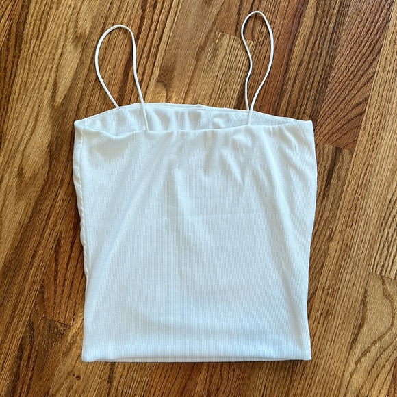 White Ribbed Tank Top - Picture 2 of 2